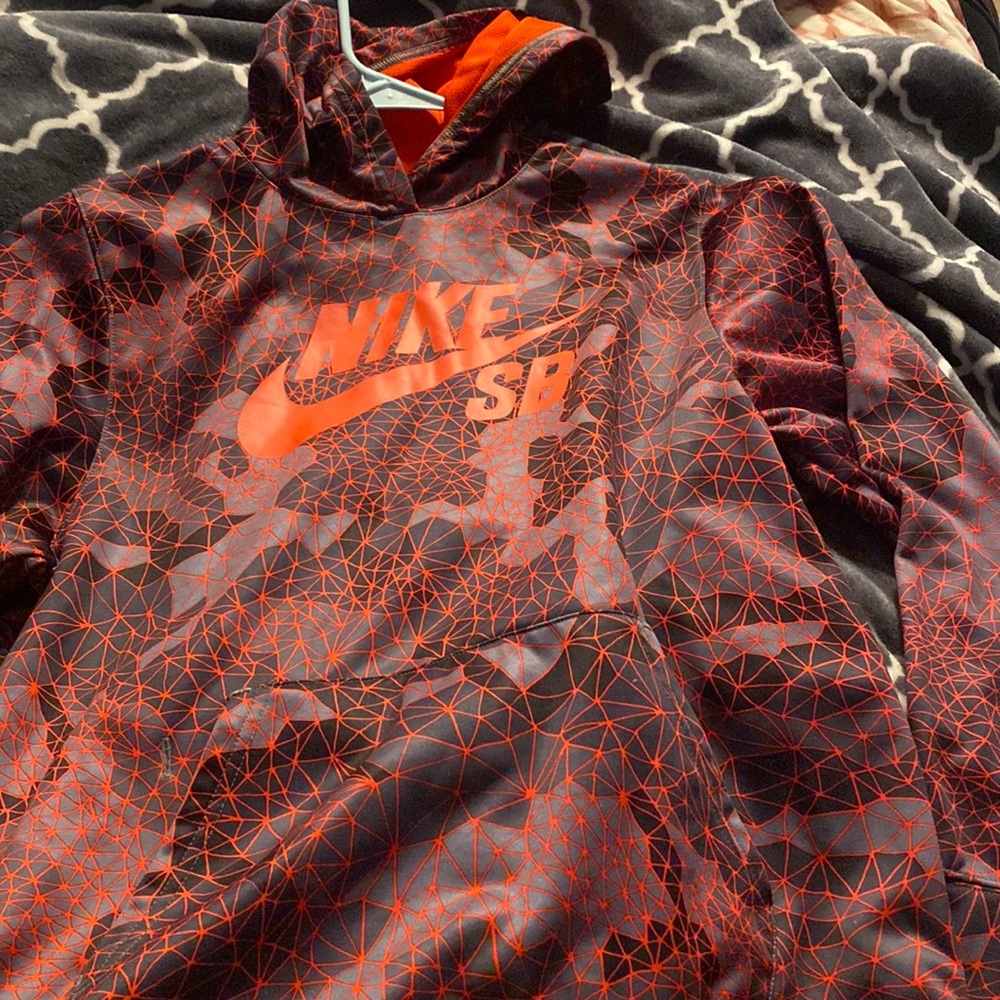 Red Nike hoodie